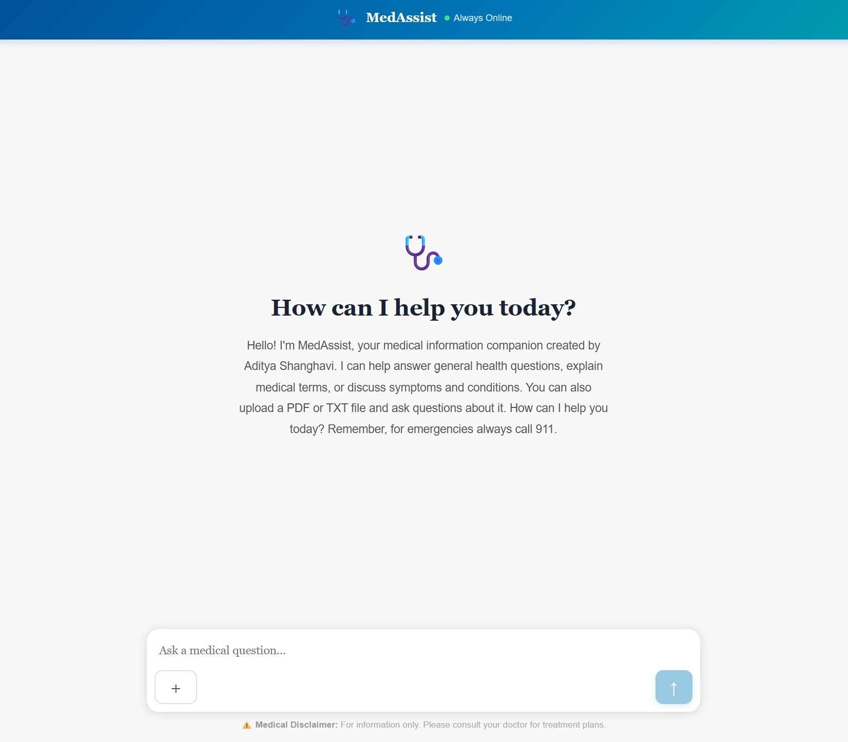 MedAssist interface